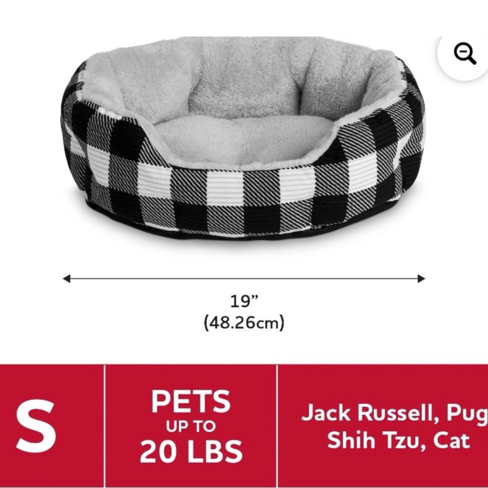 Vibrant Life Round Cuddler Pet Bed Small 19" - Picture 3 of 4